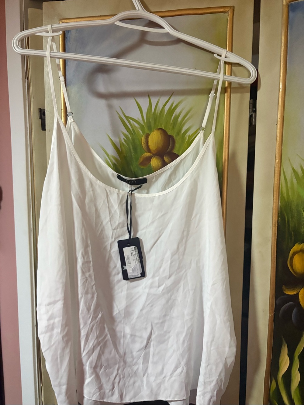 Seventy White Spaghetti-Strap Cami Top